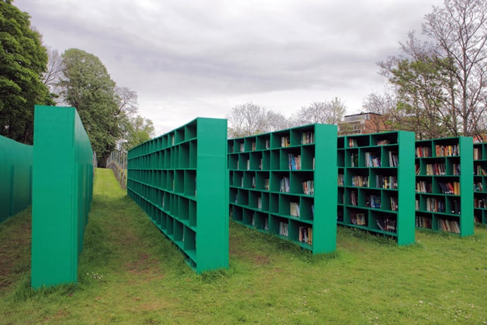 Bookyard  An Expansive Outdoor Public Library by Massimo Bartolini   DesignRulz.com
