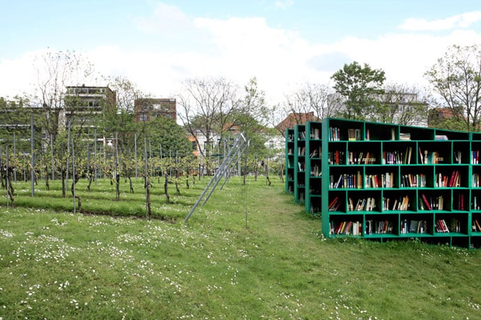 Bookyard  An Expansive Outdoor Public Library by Massimo Bartolini   DesignRulz.com