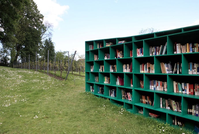 Bookyard  An Expansive Outdoor Public Library by Massimo Bartolini   DesignRulz.com